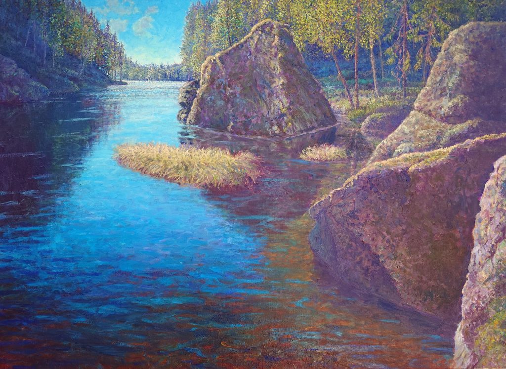 Energized Rocks, Nordbysjøen, oil on linen, 65x90 cm NOK 30.000